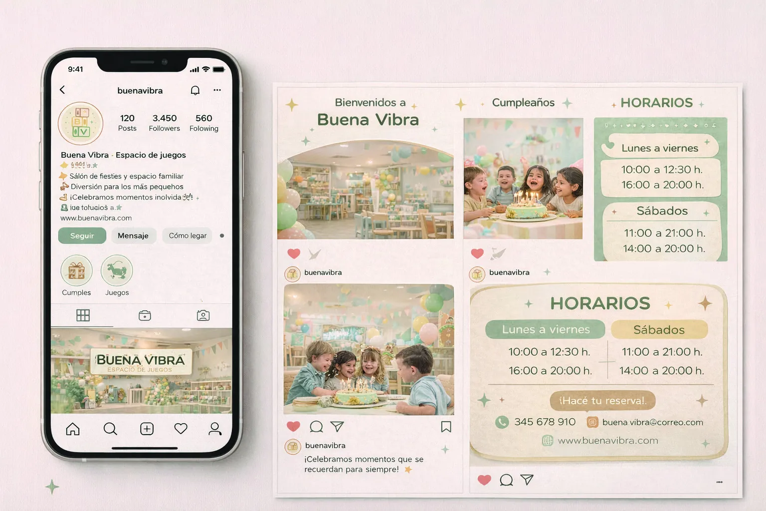 Perfil de Instagram y publicaciones de Buena Vibra